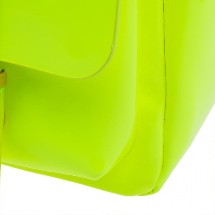 Pre Owned Marc by Marc Jacobs Safety Yellow Patent Leather Werdie Crossbody Bag