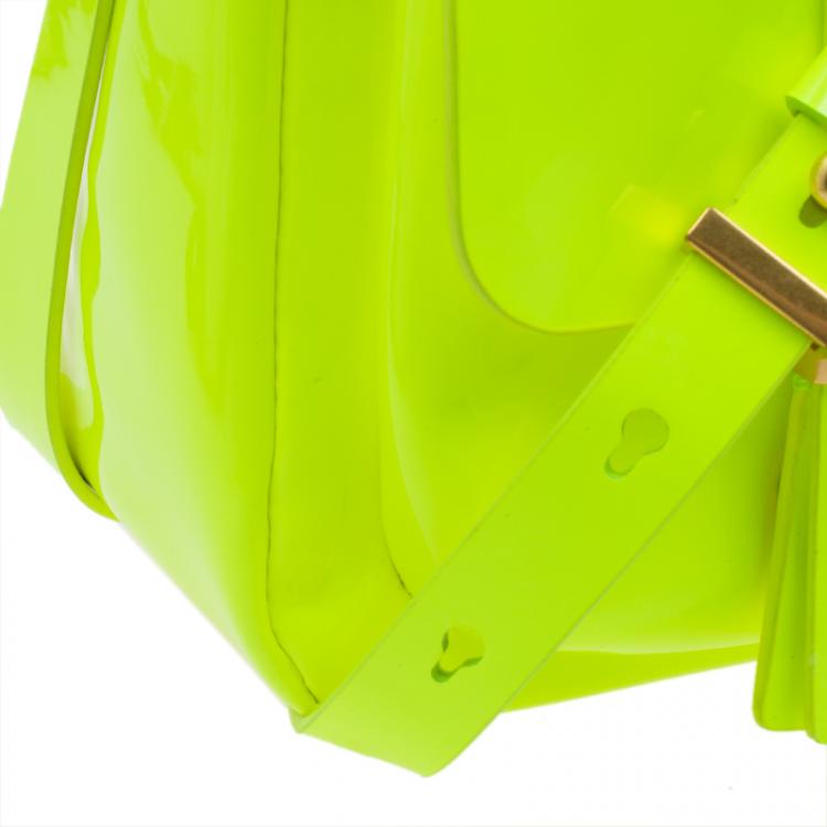 Pre Owned Marc by Marc Jacobs Safety Yellow Patent Leather Werdie Crossbody Bag