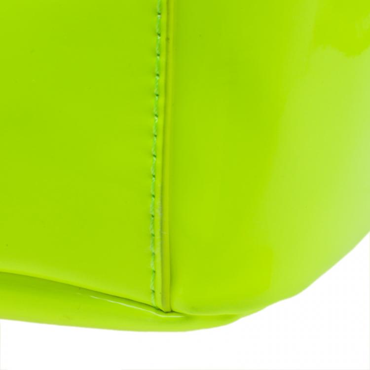 Pre Owned Marc by Marc Jacobs Safety Yellow Patent Leather Werdie Crossbody Bag