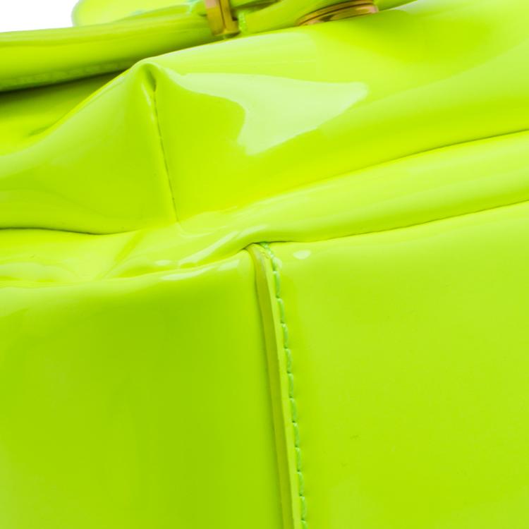 Pre Owned Marc by Marc Jacobs Safety Yellow Patent Leather Werdie Crossbody Bag