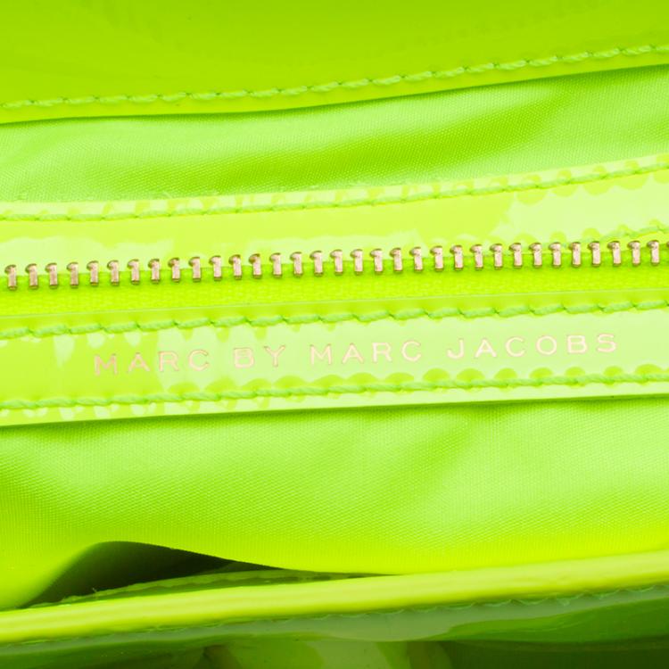 Pre Owned Marc by Marc Jacobs Safety Yellow Patent Leather Werdie Crossbody Bag