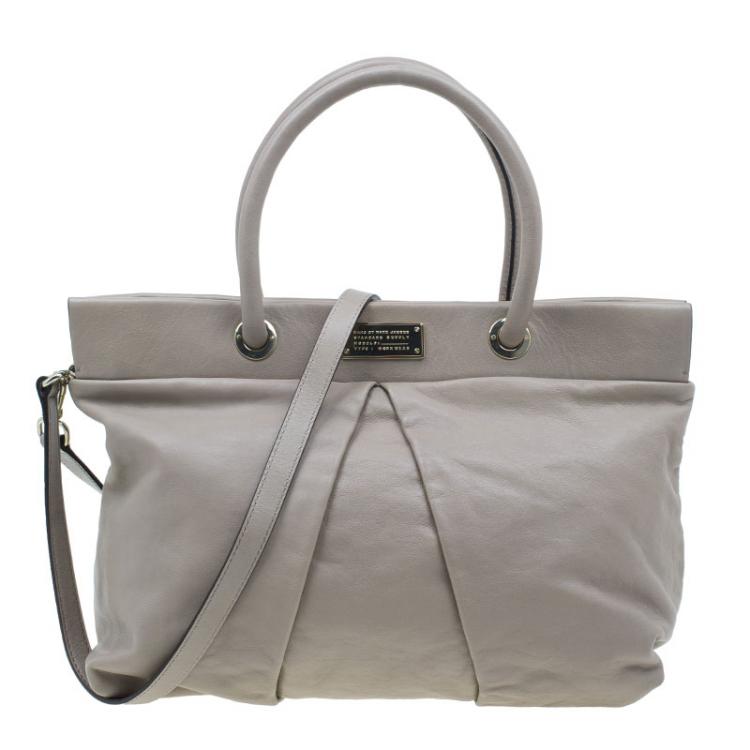 Pre Owned Marc by Marc Jacobs Grey Leather Marchive Tote Bag