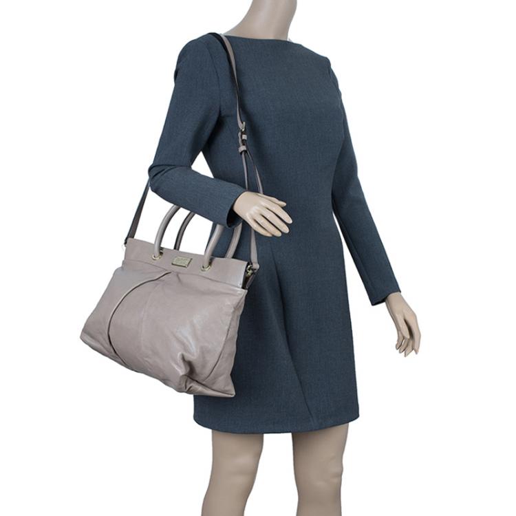Pre Owned Marc by Marc Jacobs Grey Leather Marchive Tote Bag