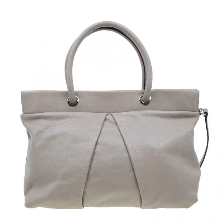 Pre Owned Marc by Marc Jacobs Grey Leather Marchive Tote Bag