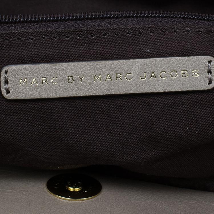 Pre Owned Marc by Marc Jacobs Grey Leather Marchive Tote Bag