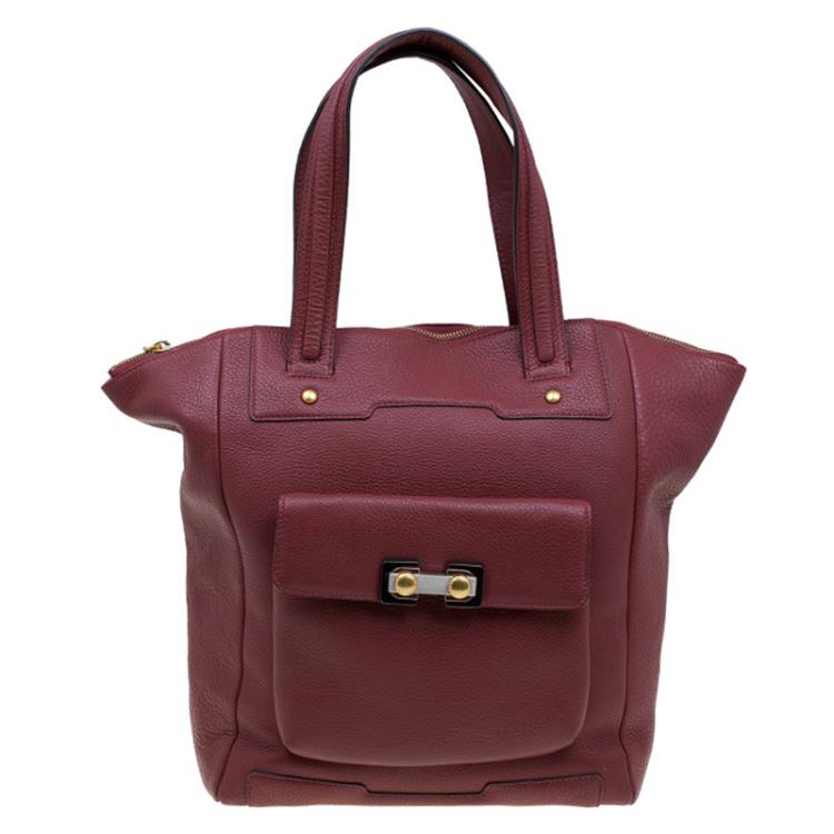 Pre Owned Marc by Marc Jacobs Red Leather Bob Zip Tote