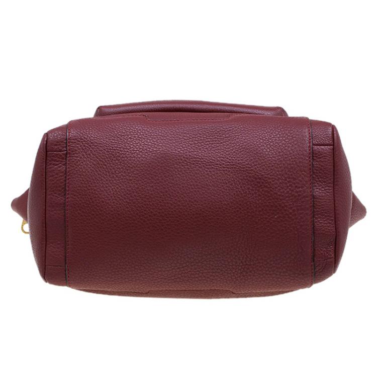 Pre Owned Marc by Marc Jacobs Red Leather Bob Zip Tote
