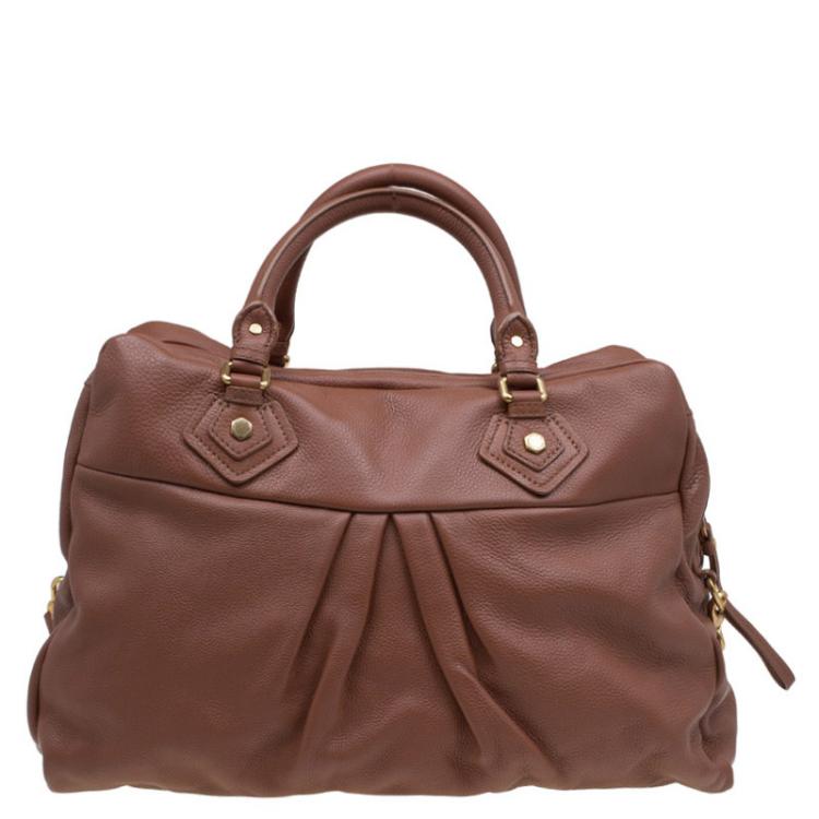 Pre Owned Marc by Marc Jacobs Brown Leather Classic Q Delancey Weekender Bag