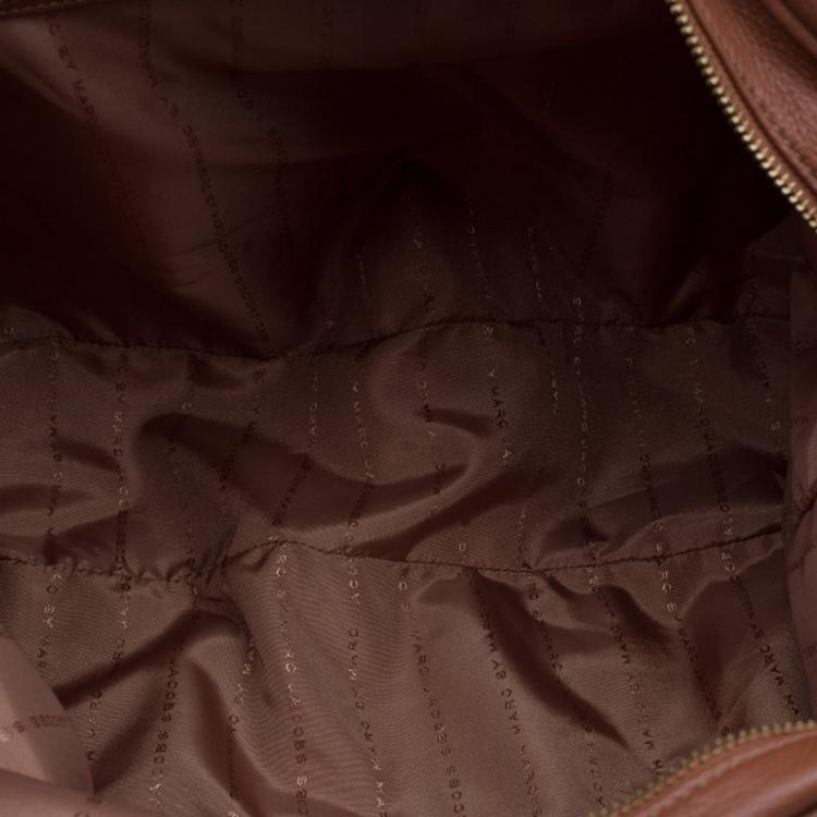 Pre Owned Marc by Marc Jacobs Brown Leather Classic Q Delancey Weekender Bag