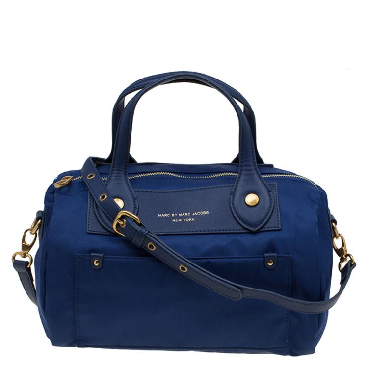 Pre Owned Marc by Marc Jacobs Dark Blue Nylon Preppy Satchel