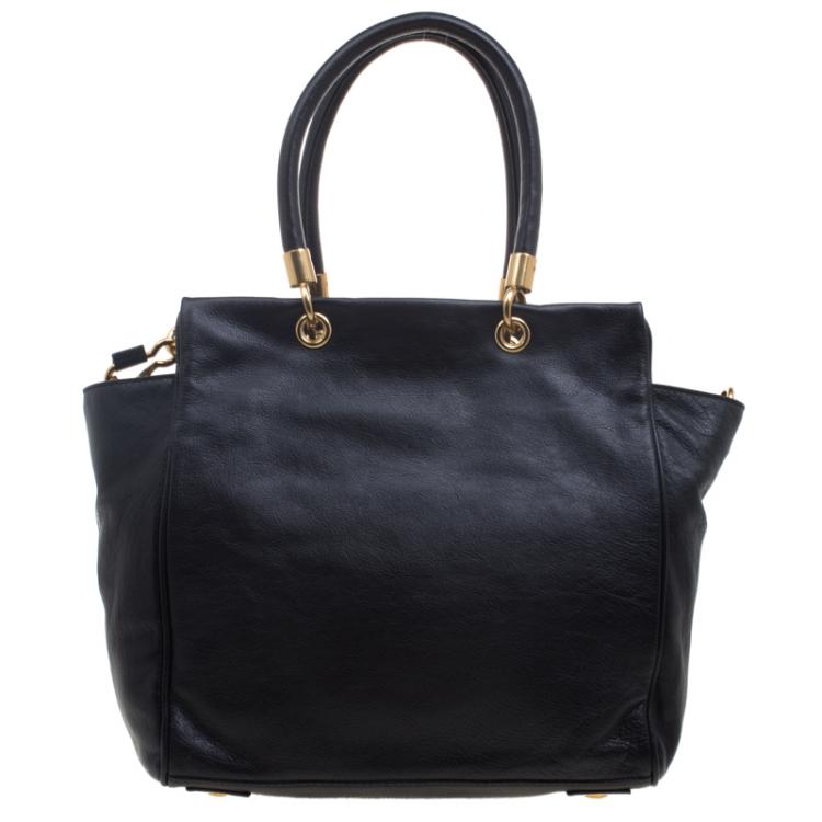 Pre Owned Marc By Marc Jacobs Black Leather Bentley Tote