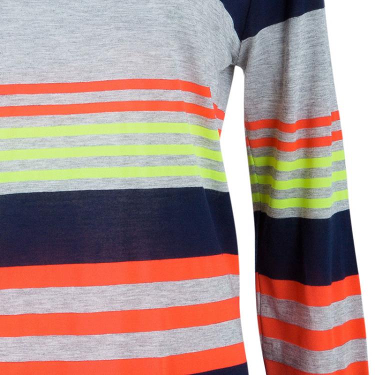 Pre Owned Marc by Marc Jacobs Flash Striped Top And Skirt Set L