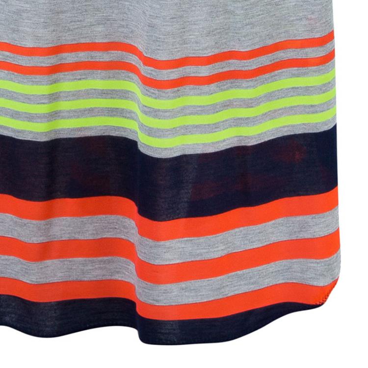 Pre Owned Marc by Marc Jacobs Flash Striped Top And Skirt Set L
