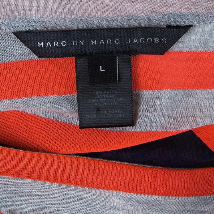 Pre Owned Marc by Marc Jacobs Flash Striped Top And Skirt Set L
