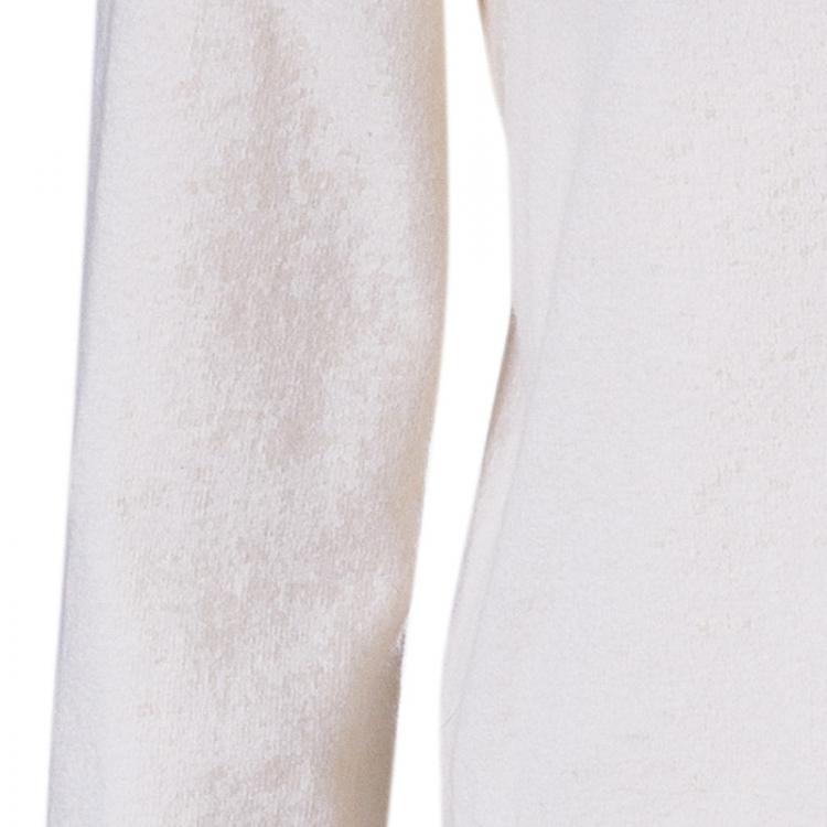 Pre Owned Marc by Marc Jacobs Cream Embellished Collar Cardigan XS