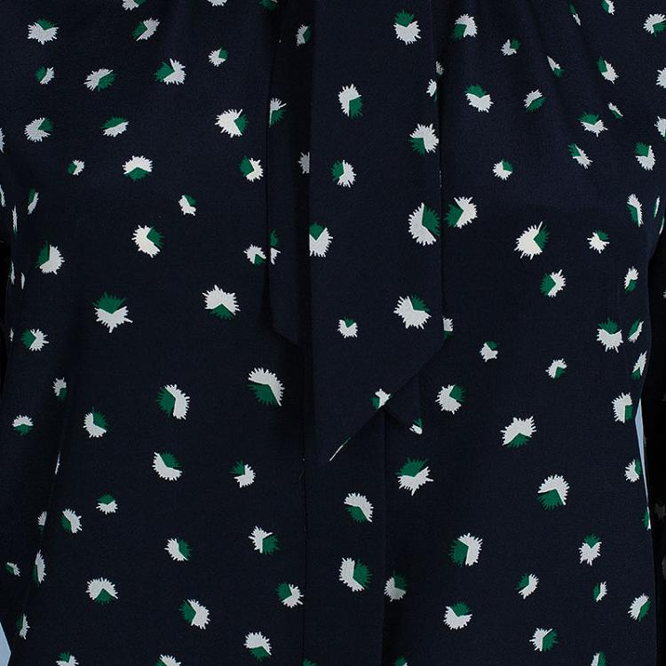 Pre Owned Marc by Marc Jacobs Navy Blue Printed Blouse S
