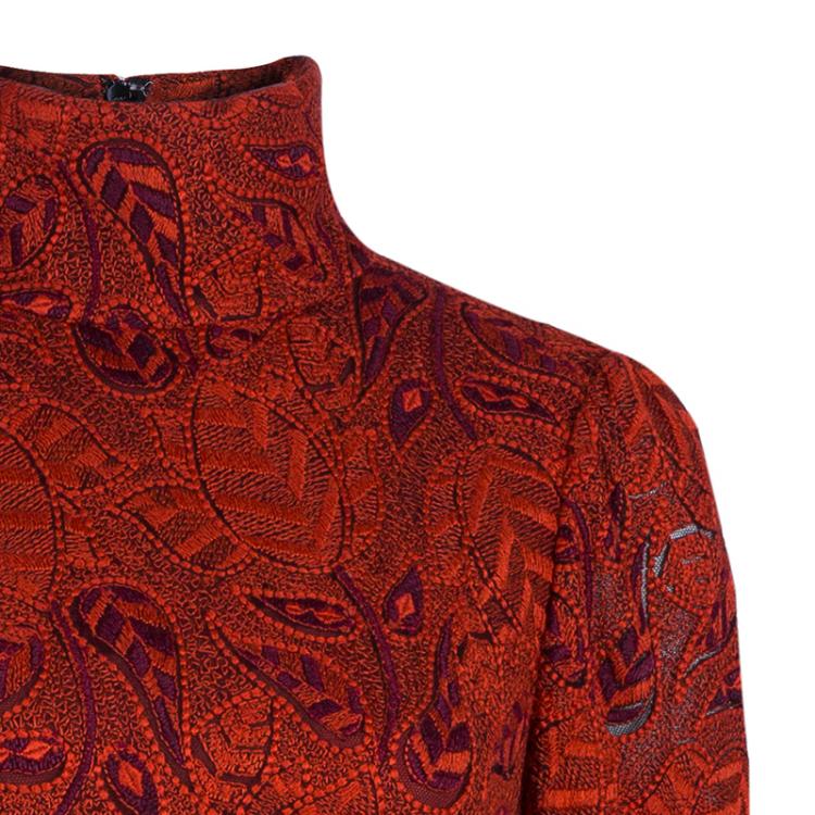 Pre Owned Marc by Marc Jacobs Red Embroidered Full Sleeve Dress S