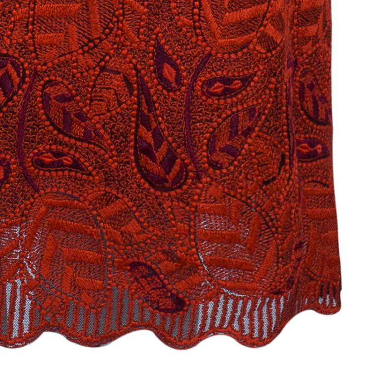 Pre Owned Marc by Marc Jacobs Red Embroidered Full Sleeve Dress S