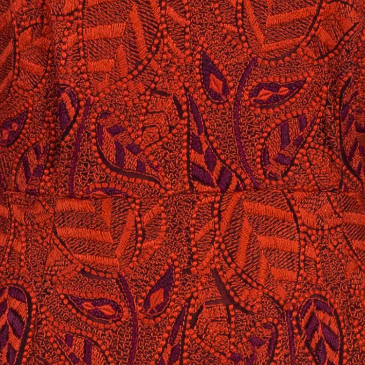 Pre Owned Marc by Marc Jacobs Red Embroidered Full Sleeve Dress S