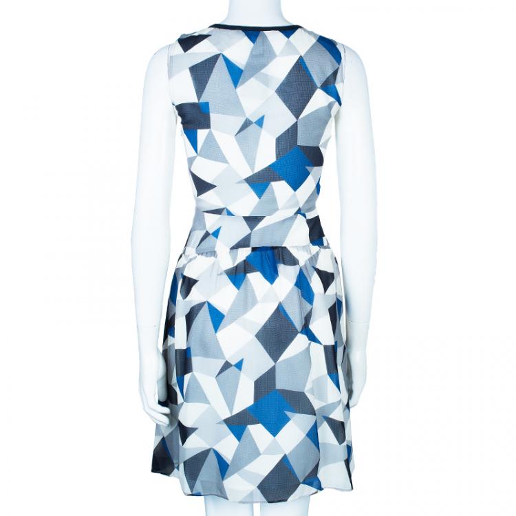 Pre Owned Marc by Marc Jacobs Geometric Printed Dress M