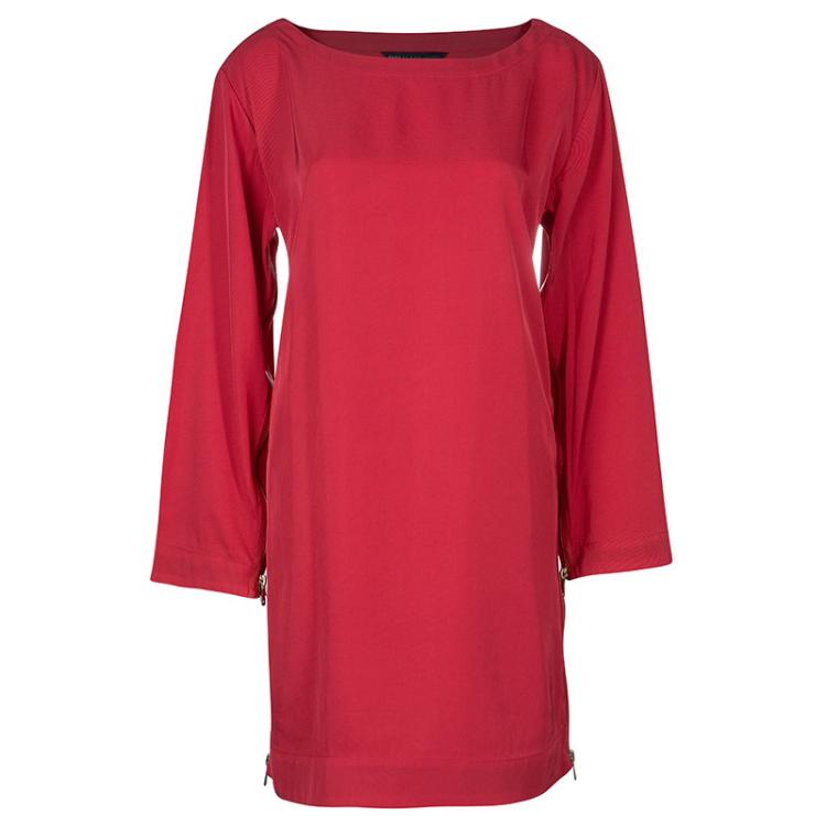 Pre Owned Marc by Marc Jacobs Pink Zipper Detail Shift Dress L