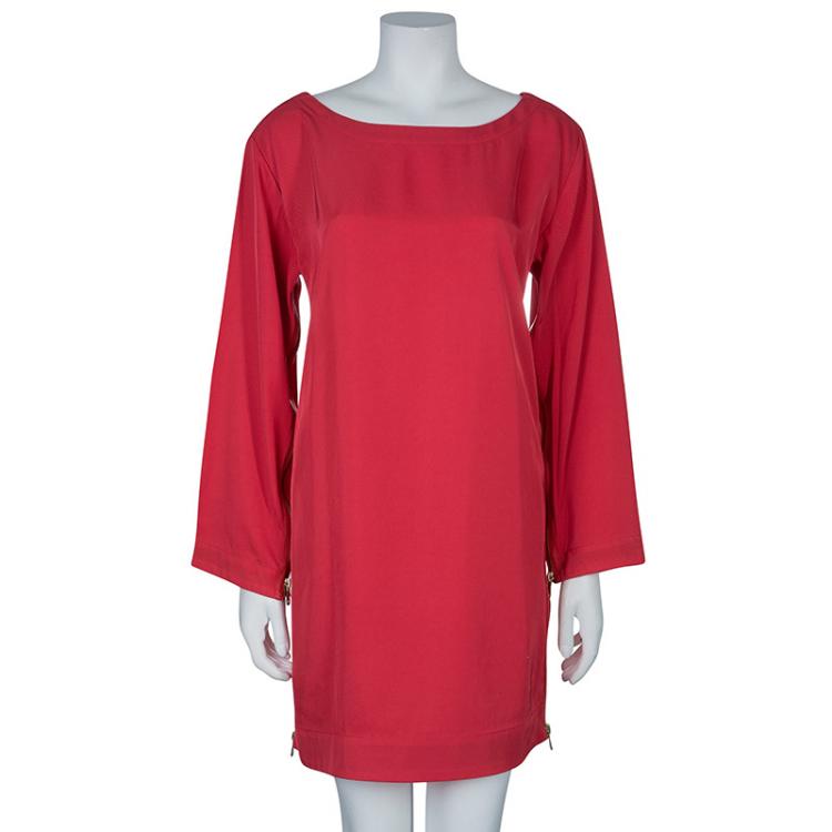 Pre Owned Marc by Marc Jacobs Pink Zipper Detail Shift Dress L