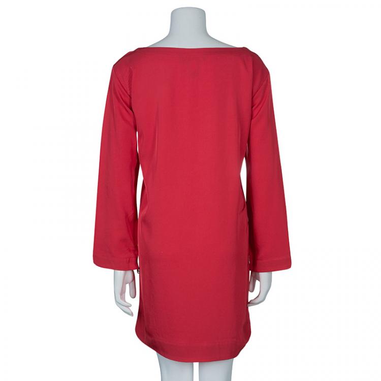 Pre Owned Marc by Marc Jacobs Pink Zipper Detail Shift Dress L