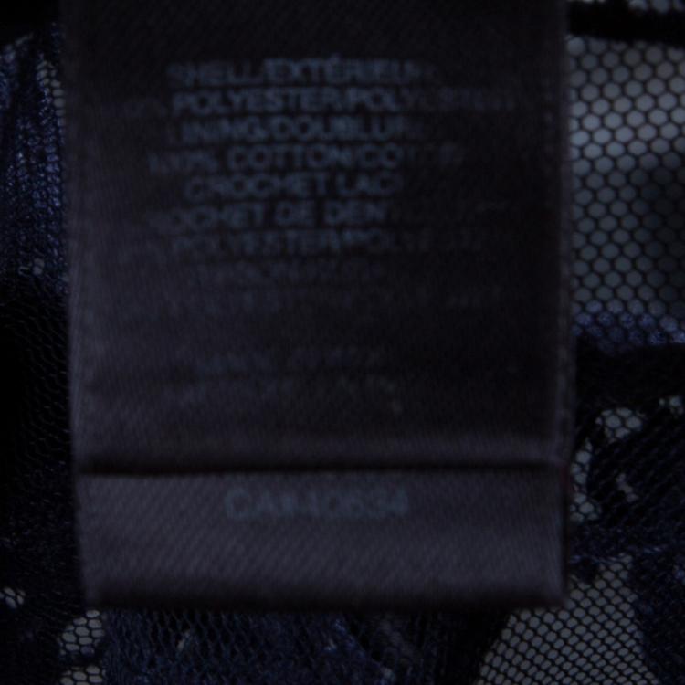 Pre Owned Marc by Marc Jacobs Navy Blue Lace Tiered Dress XS