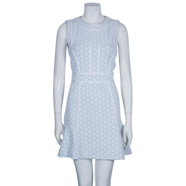 Pre Owned Marc by Marc Jacobs White Leyna Dotty Ponte Dress S