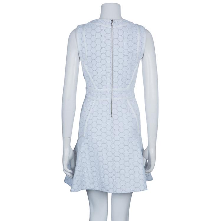 Pre Owned Marc by Marc Jacobs White Leyna Dotty Ponte Dress S