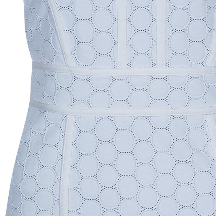 Pre Owned Marc by Marc Jacobs White Leyna Dotty Ponte Dress S