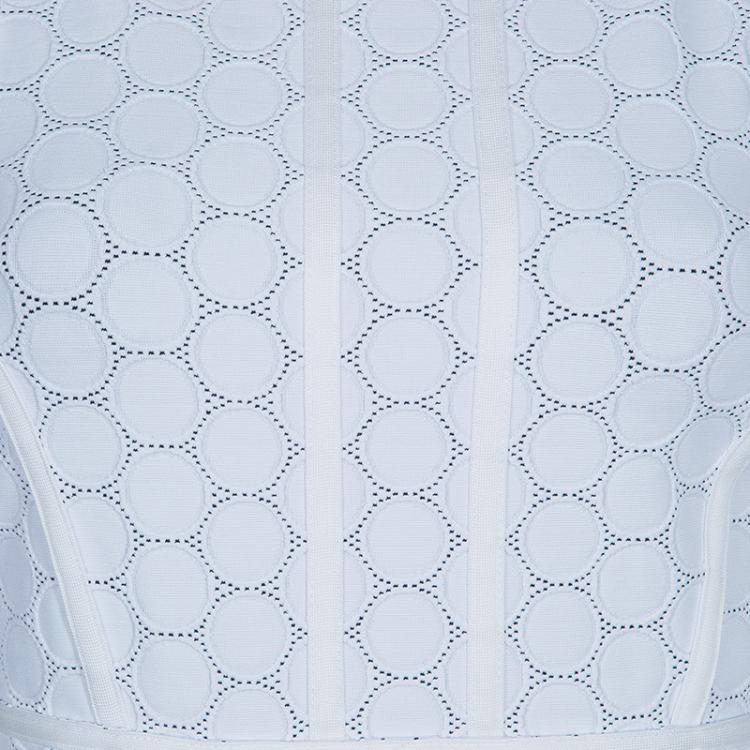 Pre Owned Marc by Marc Jacobs White Leyna Dotty Ponte Dress S