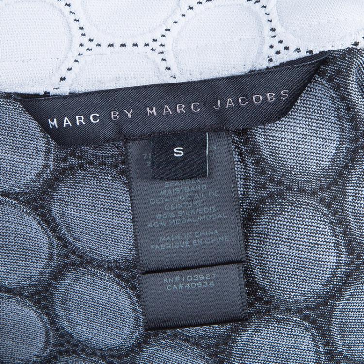 Pre Owned Marc by Marc Jacobs White Leyna Dotty Ponte Dress S