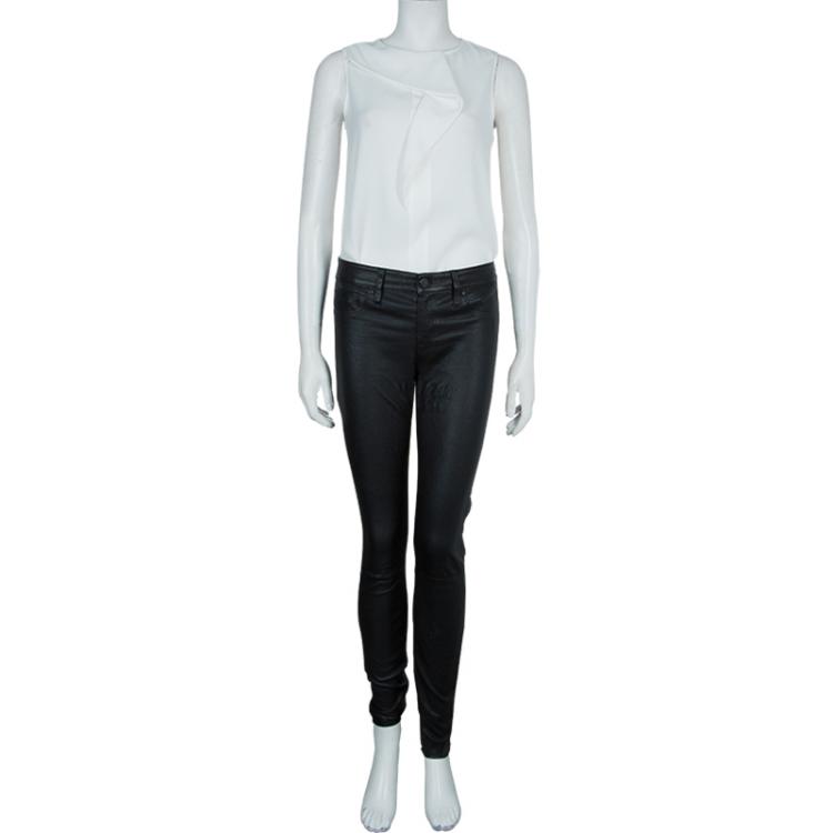 Pre Owned Marc by Marc Jacobs Black Leather Skinny Jeans S