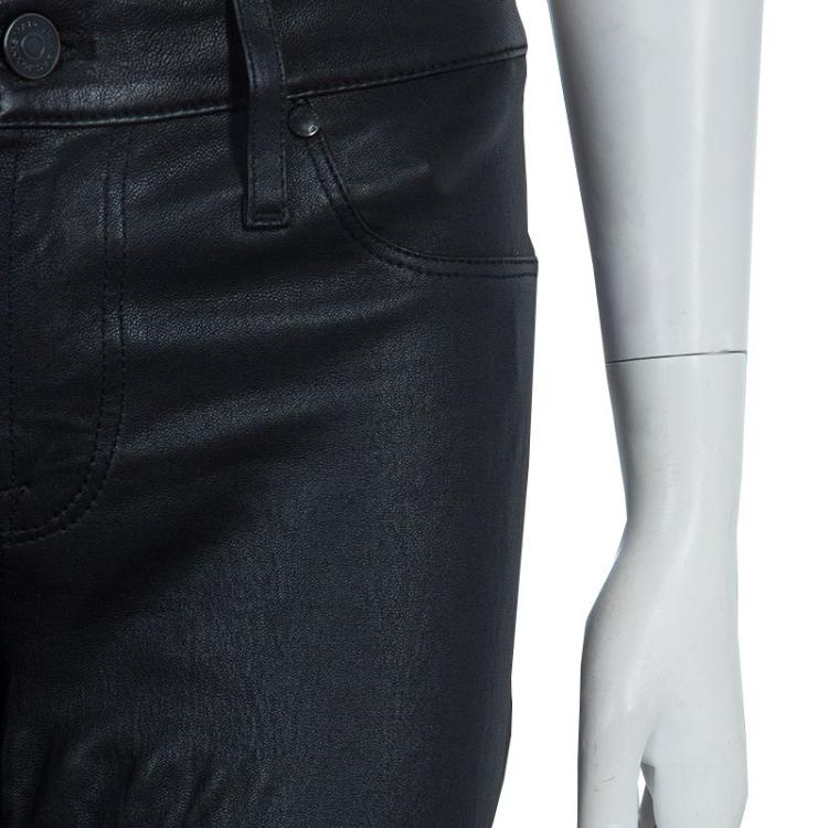 Pre Owned Marc by Marc Jacobs Black Leather Skinny Jeans S