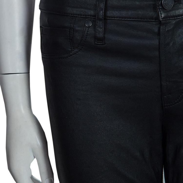 Pre Owned Marc by Marc Jacobs Black Leather Skinny Jeans S