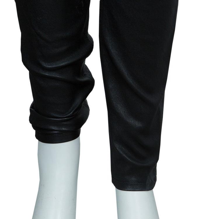 Pre Owned Marc by Marc Jacobs Black Leather Skinny Jeans S