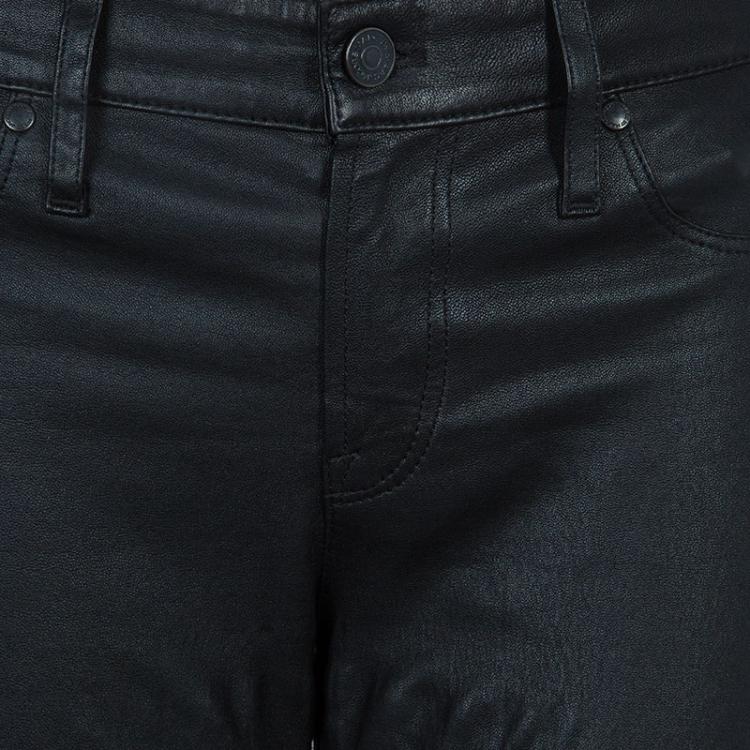 Pre Owned Marc by Marc Jacobs Black Leather Skinny Jeans S
