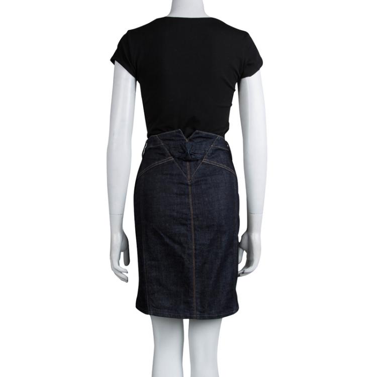 Pre Owned Marc by Marc Jacobs Indigo Dark Wash Denim Skirt S