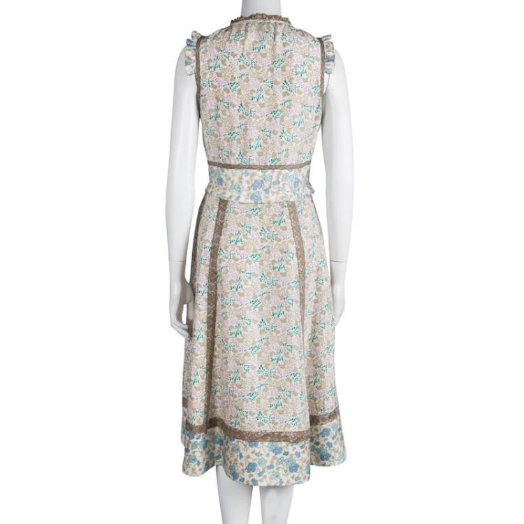 Pre Owned Marc by Marc Jacobs Multicolor Printed Silk Sleeveless Dress S