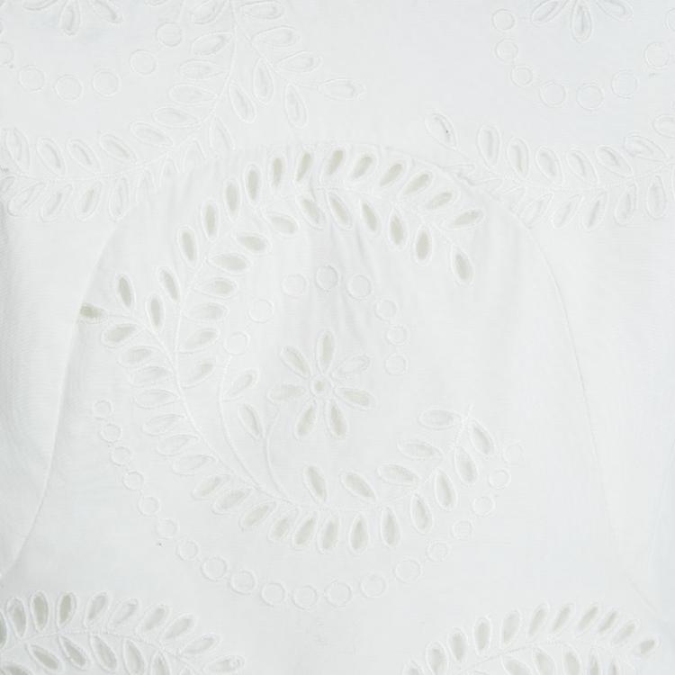 Pre Owned Marc by Marc Jacobs White Eyelet Lace Sleeveless Dress M