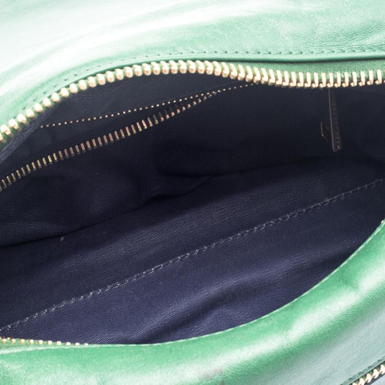 Pre Owned Marc Jacobs Green Leather Safety Pin Shoulder Bag