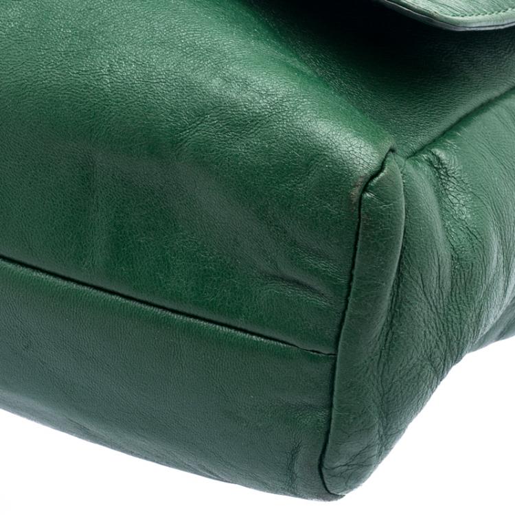 Pre Owned Marc Jacobs Green Leather Safety Pin Shoulder Bag