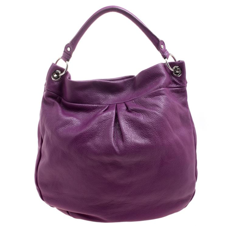 Pre Owned Marc by Marc Jacobs Purple Leather Classic Q Hillier Hobo