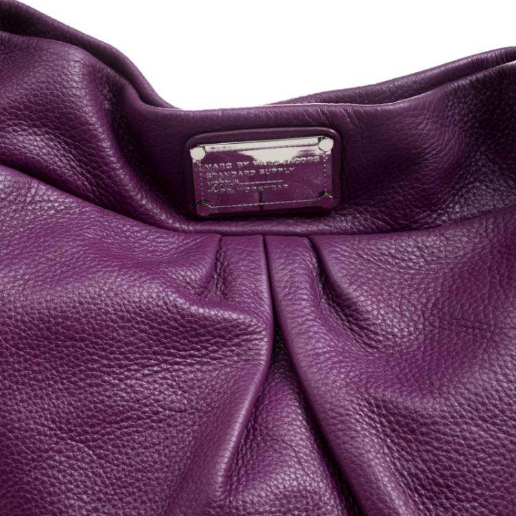 Pre Owned Marc by Marc Jacobs Purple Leather Classic Q Hillier Hobo