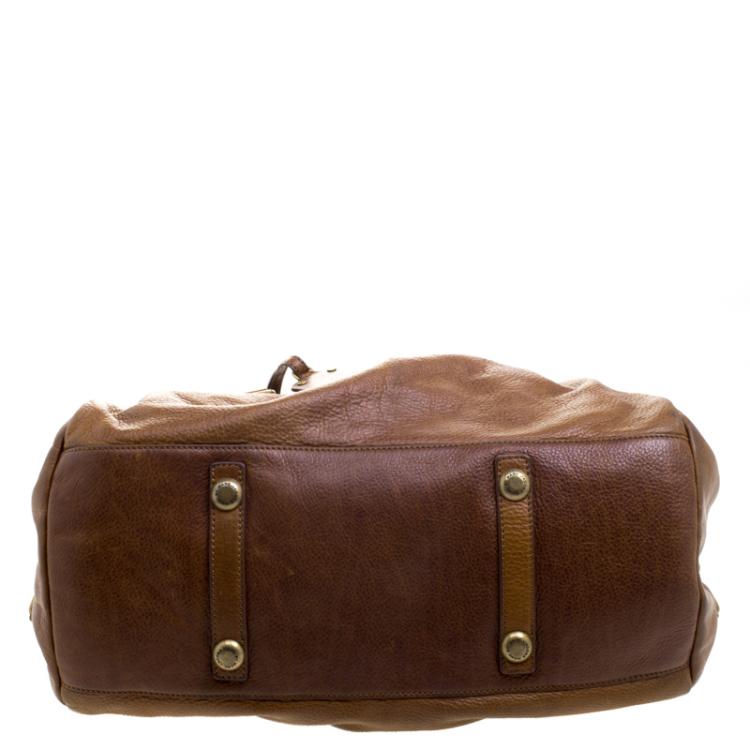 Pre Owned Marc by Marc Jacobs Brown Leather Classic Q Groove Shoulder Bag
