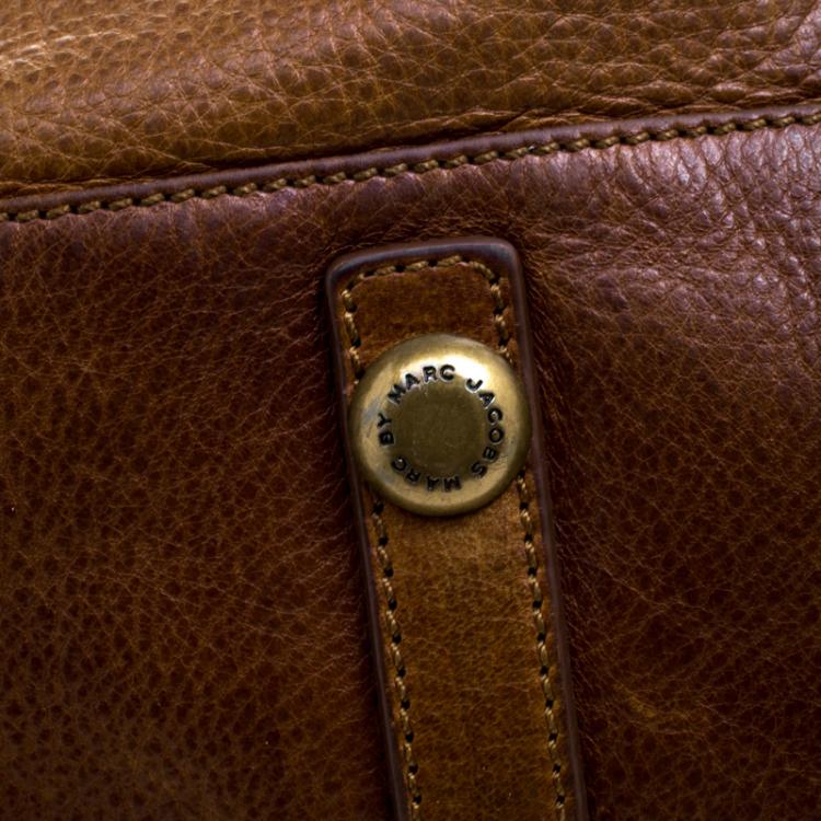 Pre Owned Marc by Marc Jacobs Brown Leather Classic Q Groove Shoulder Bag