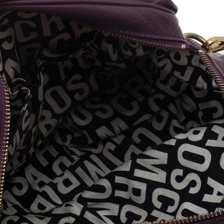 Pre Owned Marc by Marc Jacobs Purple Leather Classic Q Groove Shoulder Bag
