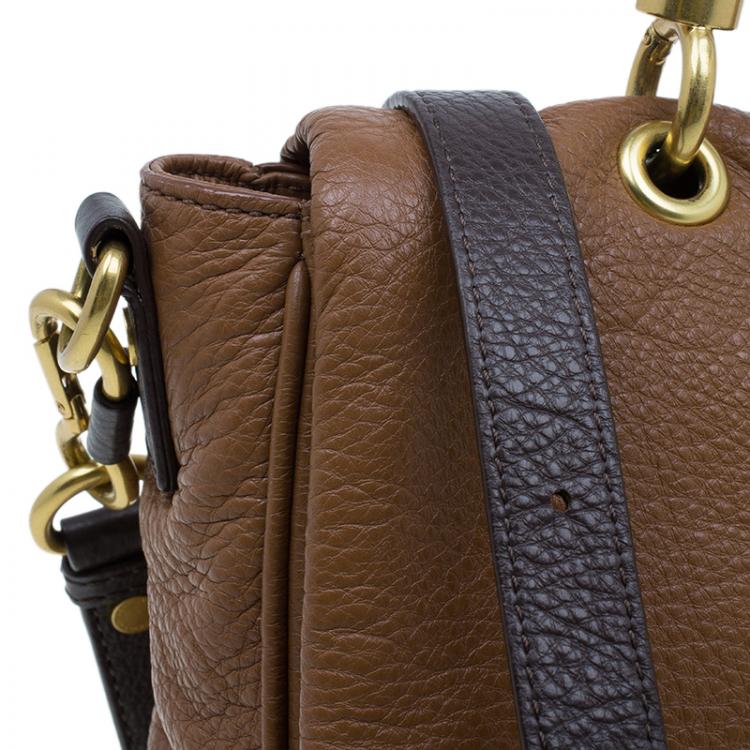 Pre Owned Marc by Marc Jacobs Brown Two Tone Leather Too Hot To Handle Shoulder Bag