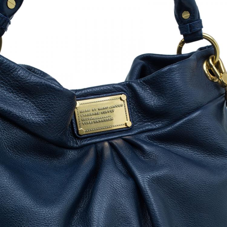 Pre Owned Marc by Marc Jacobs Blue Leather Huge Q Hillier Hobo